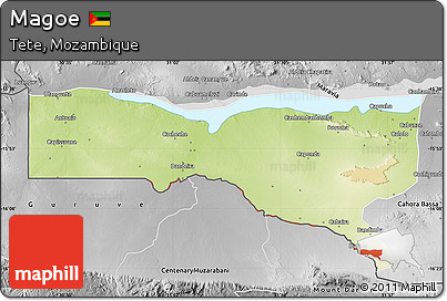 Physical Map of Magoe, desaturated
