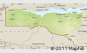 Physical Map of Magoe, shaded relief outside