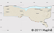 Shaded Relief Map of Magoe, cropped outside