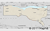 Shaded Relief Map of Magoe, desaturated