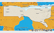 Shaded Relief Map of Magoe, political outside