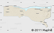 Shaded Relief Map of Magoe, single color outside