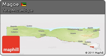 Physical Panoramic Map of Magoe, cropped outside