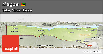 Physical Panoramic Map of Magoe, semi-desaturated