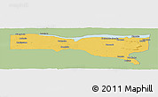 Savanna Style Panoramic Map of Magoe, single color outside