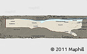 Shaded Relief Panoramic Map of Magoe, darken