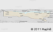 Shaded Relief Panoramic Map of Magoe, desaturated
