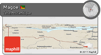 Shaded Relief Panoramic Map of Magoe