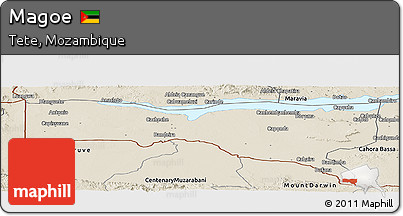 Shaded Relief Panoramic Map of Magoe