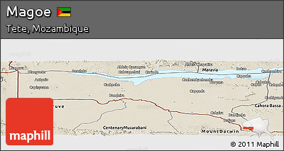Shaded Relief Panoramic Map of Magoe