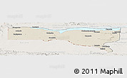 Shaded Relief Panoramic Map of Magoe, lighten