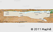 Shaded Relief Panoramic Map of Magoe, satellite outside