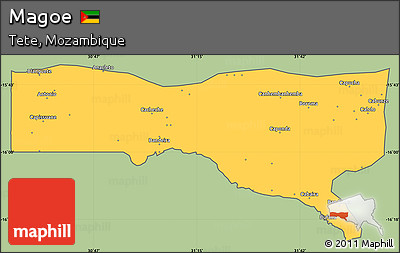 Savanna Style Simple Map of Magoe, cropped outside