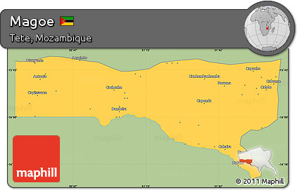 Savanna Style Simple Map of Magoe, single color outside