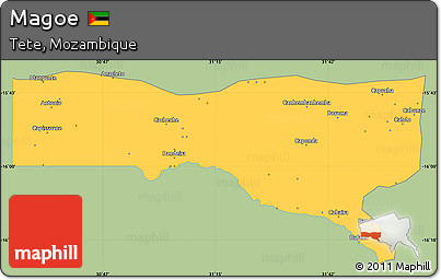 Savanna Style Simple Map of Magoe, single color outside