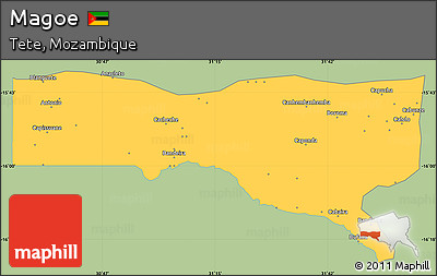 Savanna Style Simple Map of Magoe, single color outside