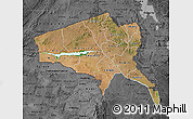 Satellite Map of Tete, darken, desaturated