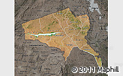 Satellite Map of Tete, darken, semi-desaturated