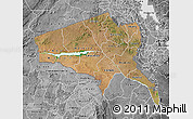 Satellite Map of Tete, desaturated