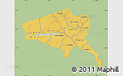 Savanna Style Map of Tete, single color outside