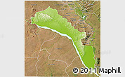 Physical 3D Map of Mutarara, satellite outside