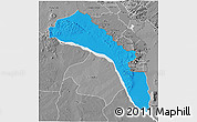 Political 3D Map of Mutarara, desaturated