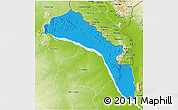 Political 3D Map of Mutarara, physical outside