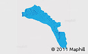 Political 3D Map of Mutarara, single color outside