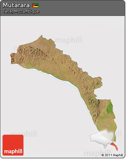 Satellite 3D Map of Mutarara, cropped outside