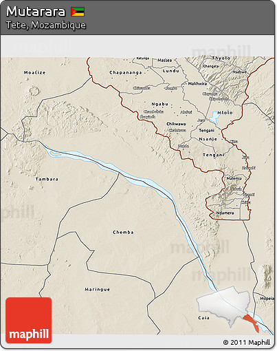 Shaded Relief 3D Map of Mutarara