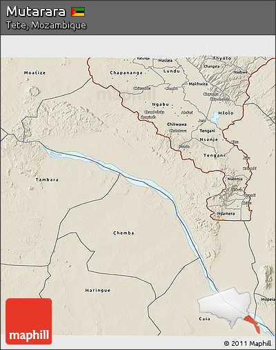 Shaded Relief 3D Map of Mutarara