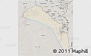 Shaded Relief 3D Map of Mutarara, semi-desaturated