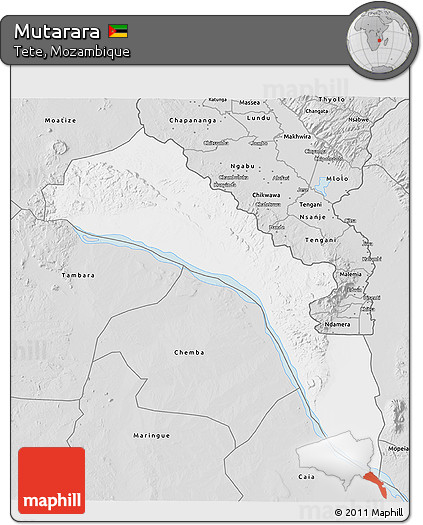 Silver Style 3D Map of Mutarara