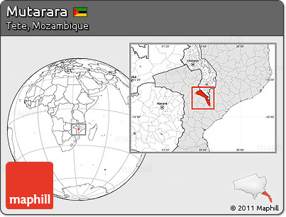 Blank Location Map of Mutarara, highlighted country