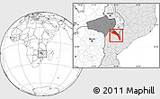 Blank Location Map of Mutarara, highlighted country, highlighted parent region