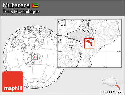 Blank Location Map of Mutarara, highlighted parent region
