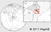 Blank Location Map of Mutarara, highlighted parent region
