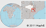 Gray Location Map of Mutarara, highlighted parent region