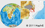 Physical Location Map of Mutarara, highlighted country, highlighted parent region