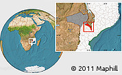Satellite Location Map of Mutarara, highlighted country, highlighted parent region