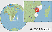 Savanna Style Location Map of Mutarara, highlighted country, highlighted parent region, within the entire country