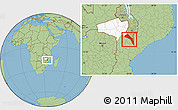 Savanna Style Location Map of Mutarara, highlighted parent region