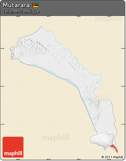 Classic Style Map of Mutarara, single color outside
