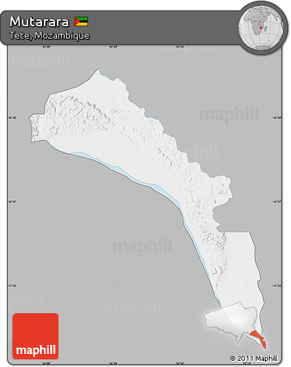 Gray Map of Mutarara, single color outside