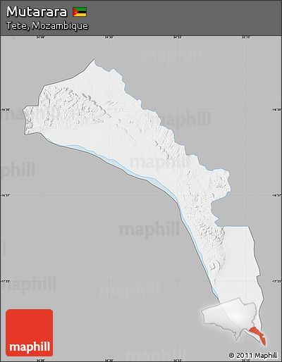 Gray Map of Mutarara, single color outside
