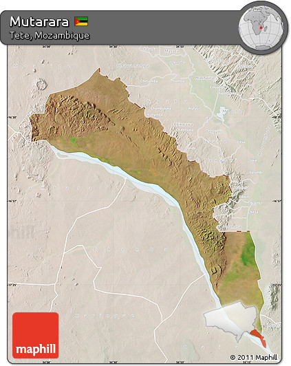 Satellite Map of Mutarara, lighten