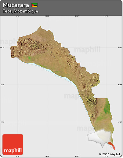 Satellite Map of Mutarara, single color outside