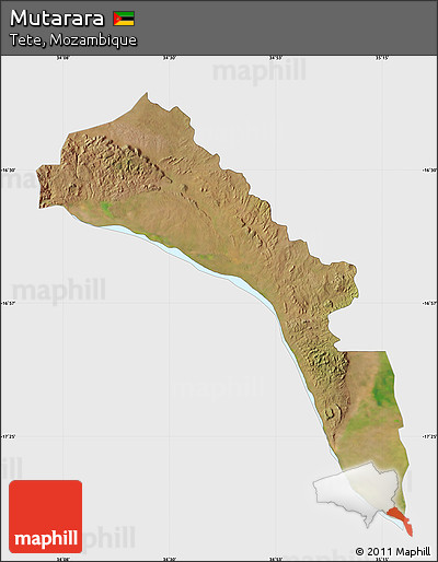 Satellite Map of Mutarara, single color outside