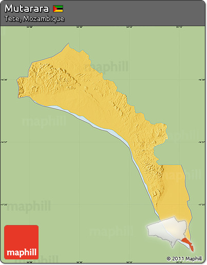 Savanna Style Map of Mutarara, single color outside