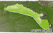 Physical Panoramic Map of Mutarara, darken